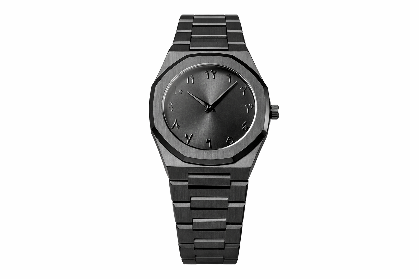 Black Stainless Steel Watch with Quartz Movement