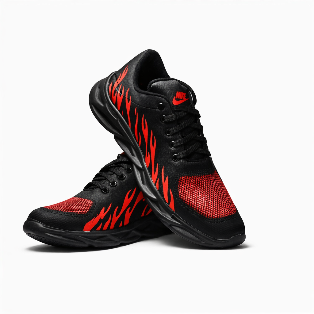 Men's Rubber Comfortable Joggers , Red Fire - 44
