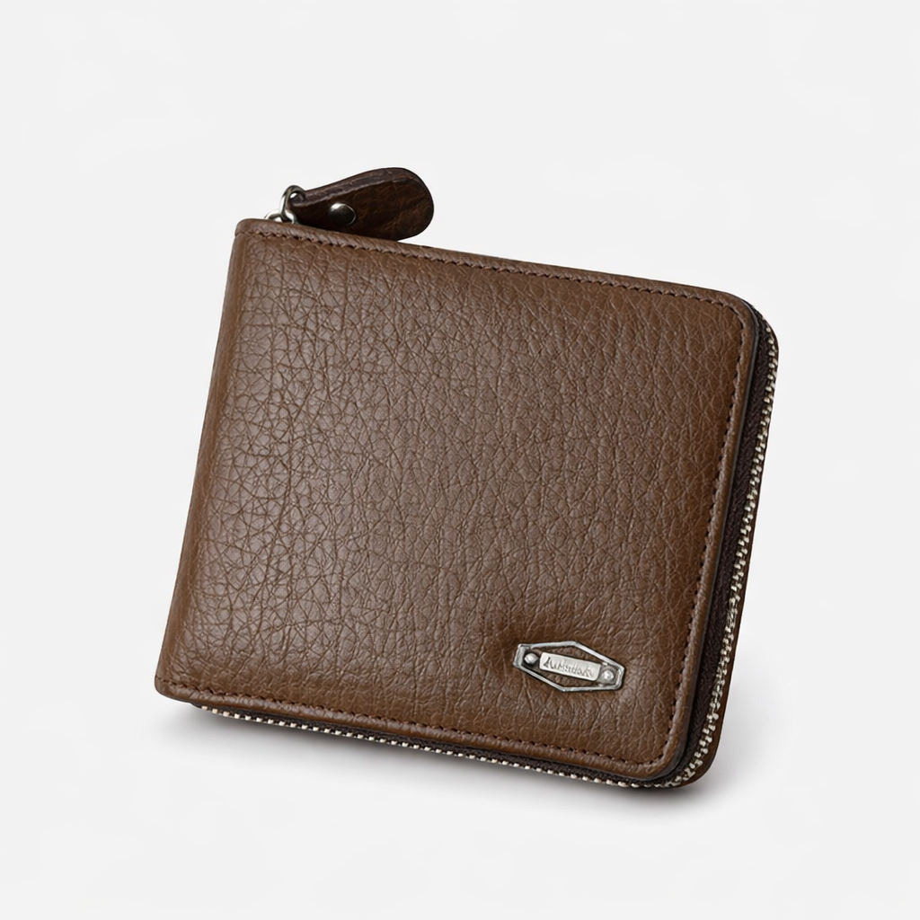 Premium Gold Zip Wallet For Men And Women