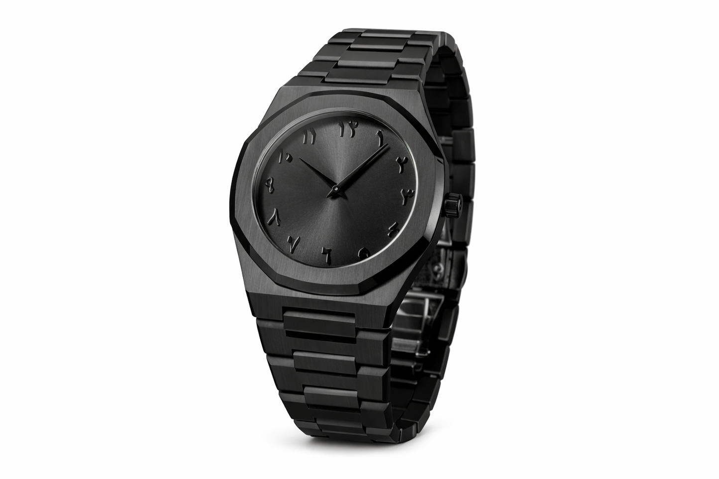 Black Stainless Steel Watch with Quartz Movement